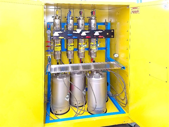 Biotech Company chemical biology and synthetic chemistry using enclosed cabinet solvent Purification System