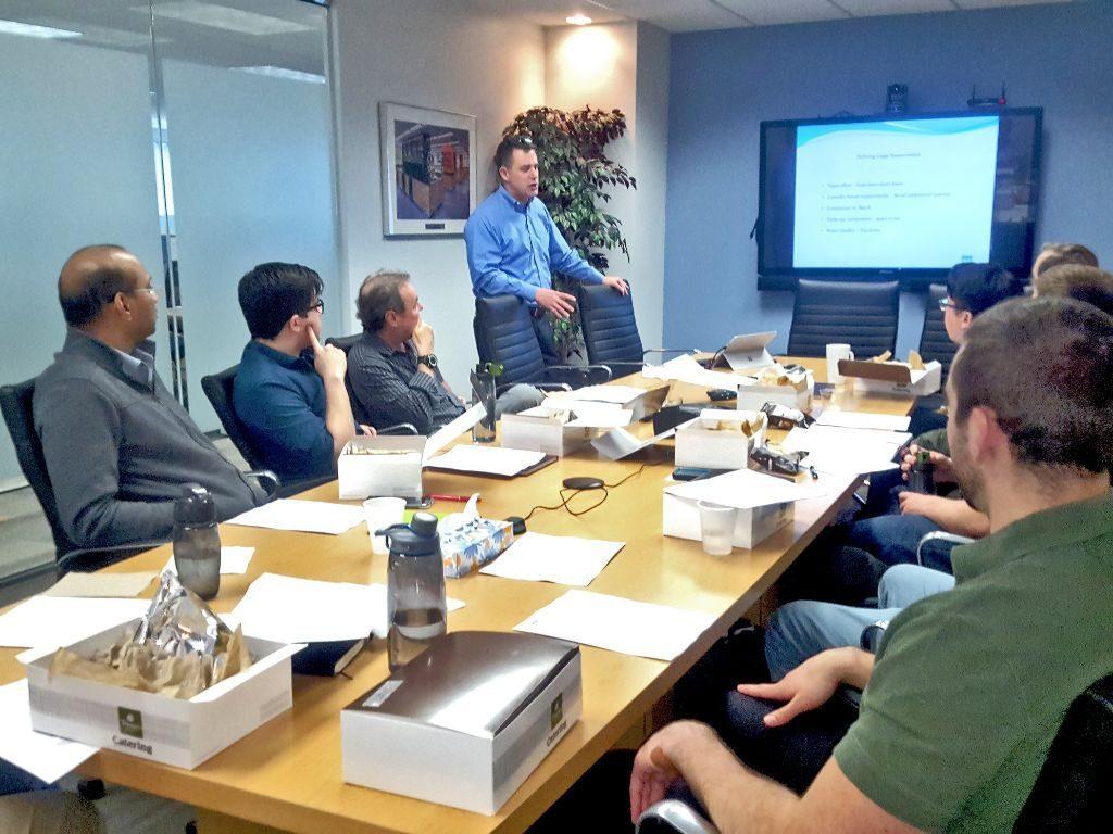 Pete leading a Lunch and Learn session in an office