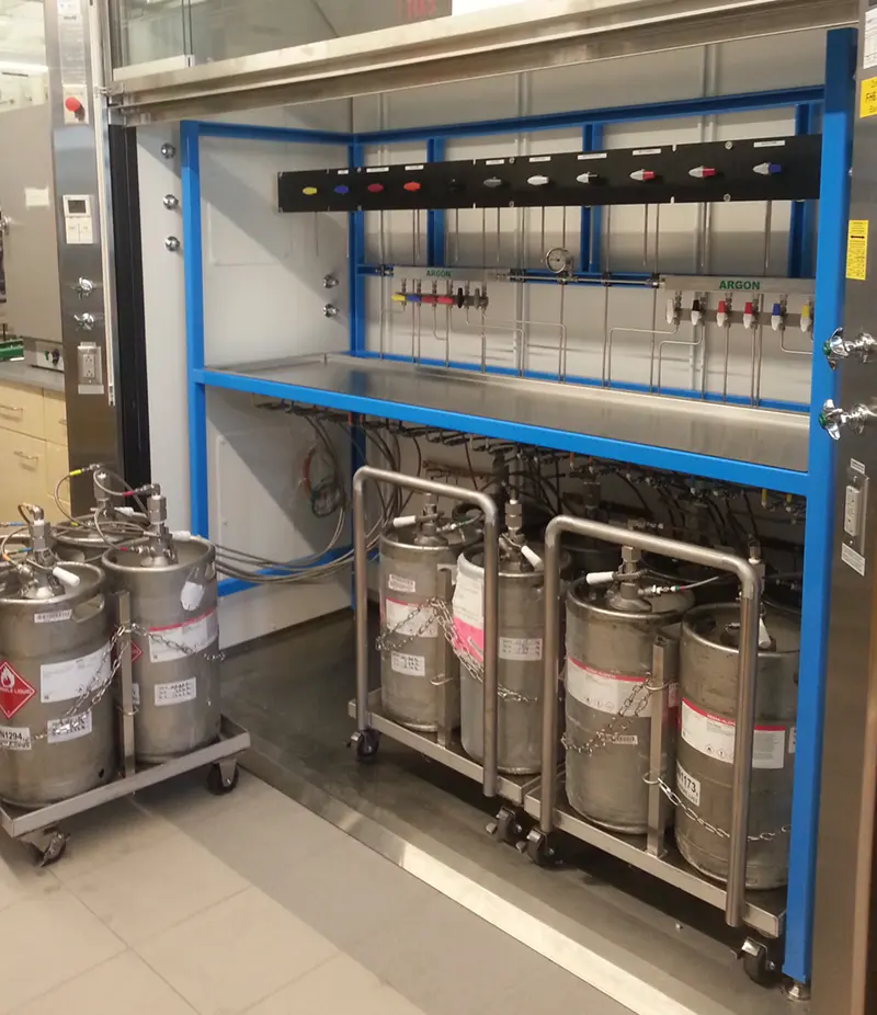 A PPT Solvent Dispensing System installed