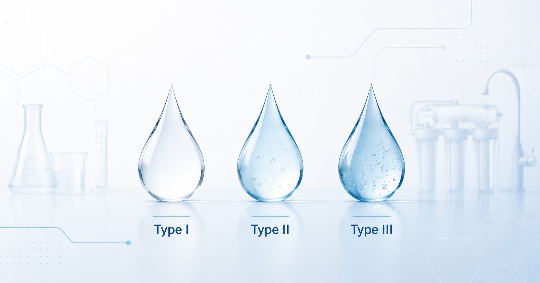 graphic explaining lab water purification types