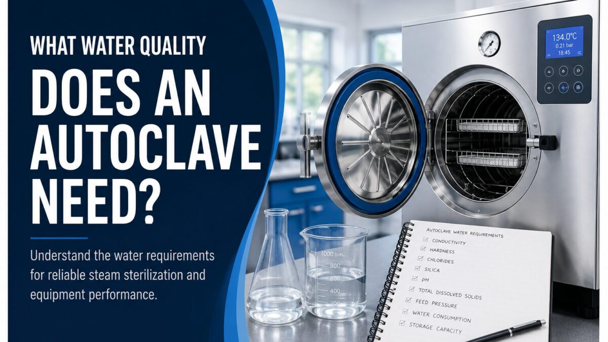 Infographic depicting checklist for autoclave water quality